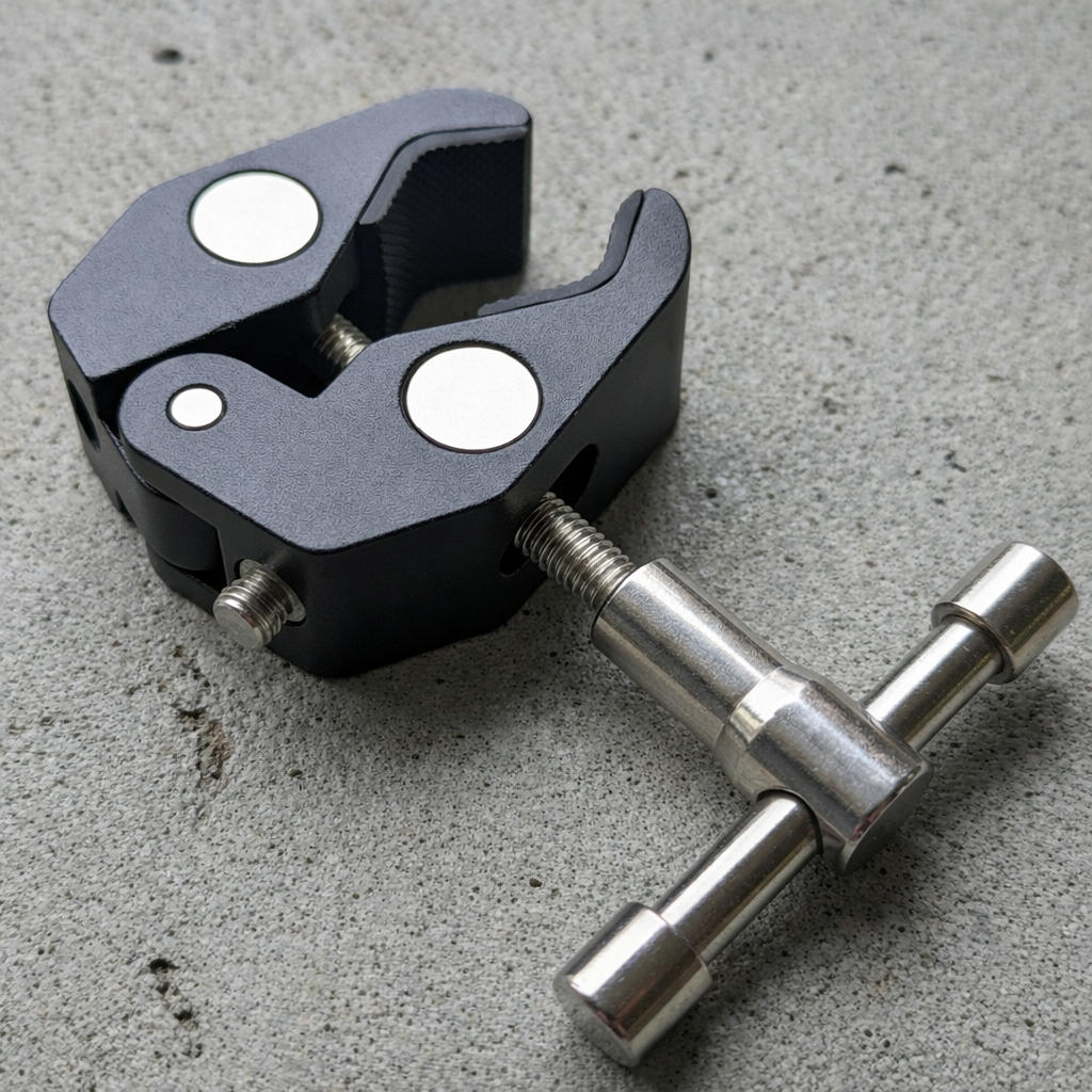 Metal pipe cutter on a concrete surface